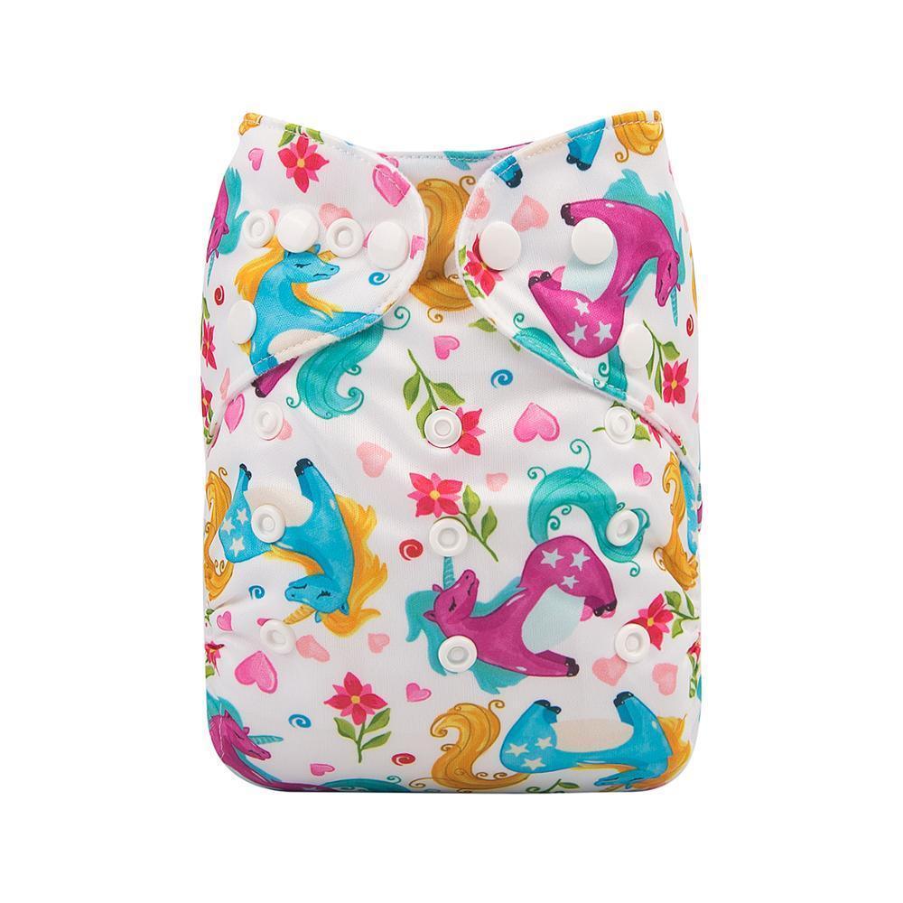 Baby One Size Fits All Reusable Baby Cloth Diaper with Microfiber Insert Diaper For Baby Boys and Baby Girls In Modern New Printed Design - BIG FRENCHIES