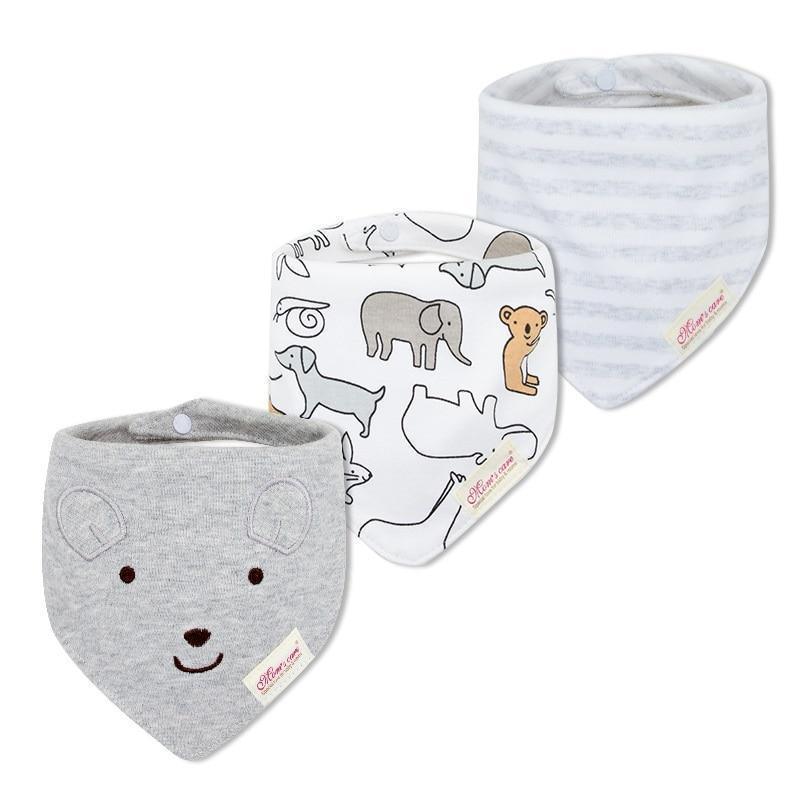 Moder 3PCS Baby Bibs Bandanna Lot Cotton Multi-style Triangle Cartoon For Infant Boys And Girls - BIG FRENCHIES