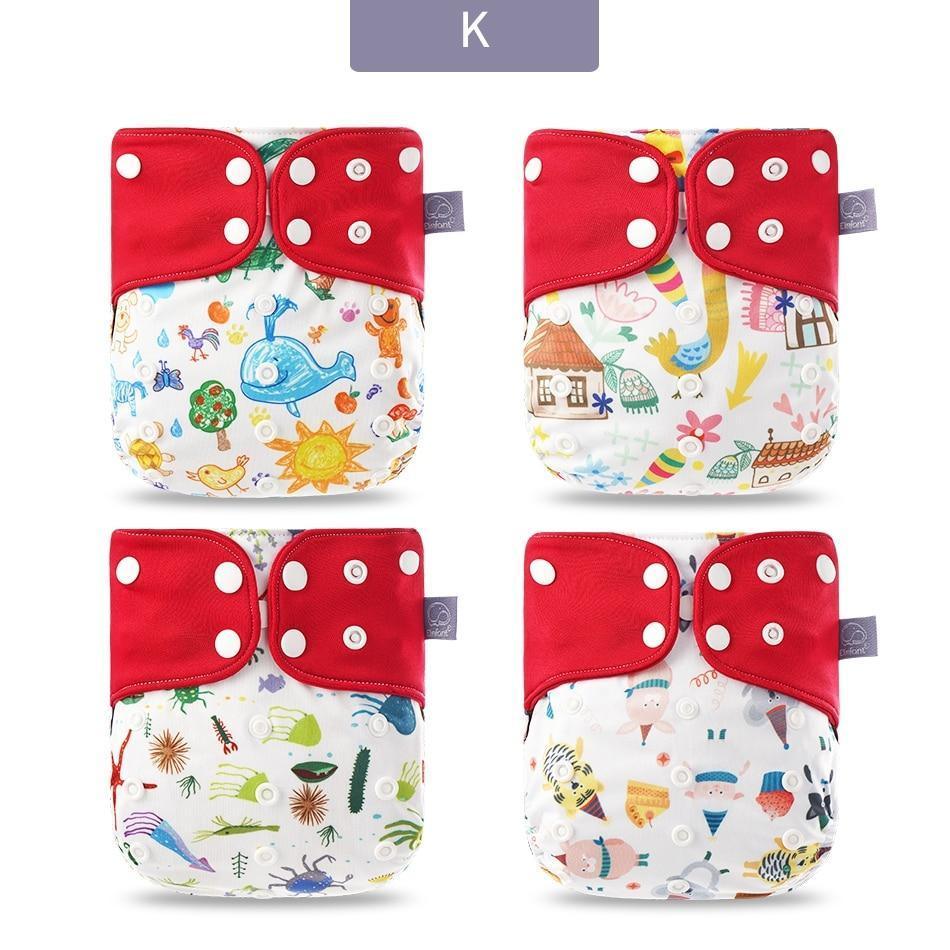 Modern Eco-friendly Diaper New 4pcs/set Washable Coffee Mesh Cloth Diaper Cover Adjustable Nappyies For Kids - BIG FRENCHIES