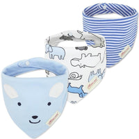 Moder 3PCS Baby Bibs Bandanna Lot Cotton Multi-style Triangle Cartoon For Infant Boys And Girls - BIG FRENCHIES