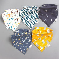 Fashion Modern 5PCS/SET Baby Triangle Double Cotton Bandana Feeding Bibs For Baby Boys/ Girls Baby Kids - BIG FRENCHIES