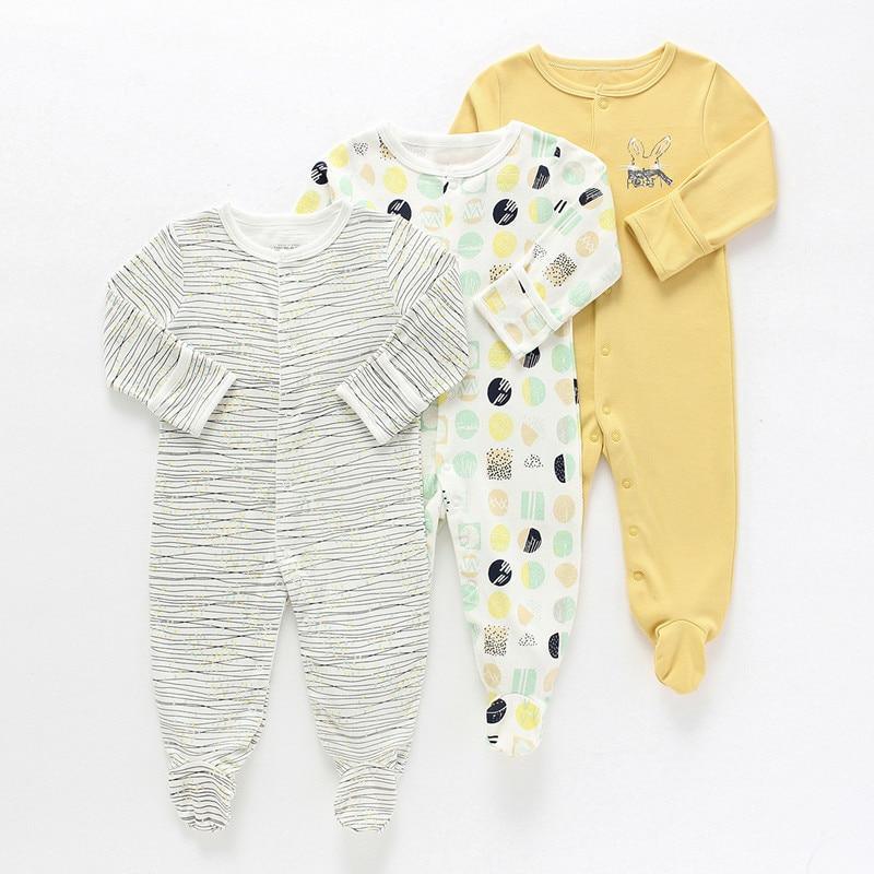 3Pcs Baby unisex Rompers Long Sleeve Sleep suit Cartoon Jumpsuit Baby Pajamas Stes For Kids Between 0-12Months - BIG FRENCHIES