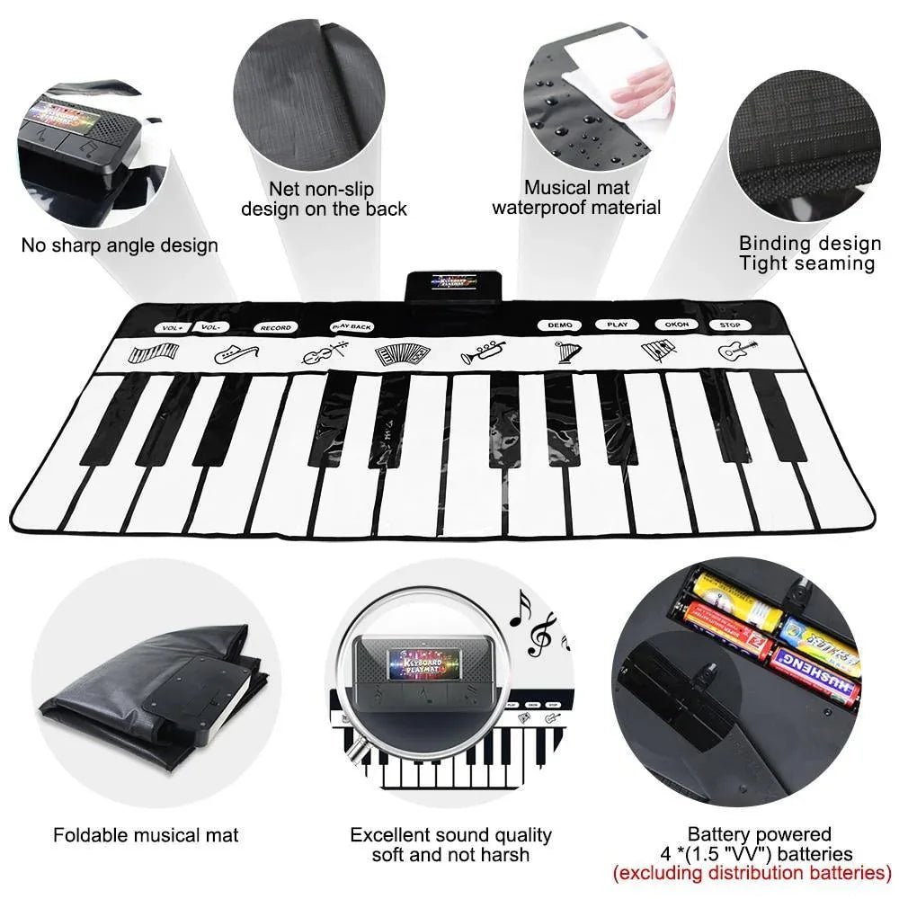 Electronic Musical Piano Mat Keyboard Baby Crawling Touch Play Game Carpet Mat Educational Musical Instrument Toy For Kids - BIG FRENCHIES