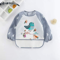 Cute Cartoon Print Baby Waterproof Long Sleeve Apron Children Feeding Smock Bib Baby Accessories - BIG FRENCHIES