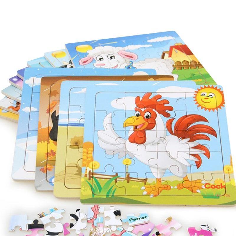 38 Style Cartoon Wooden Puzzle Children Animal/ Vehicle Toy For 2-6 Year Baby Early Educational Toys for Kids - BIG FRENCHIES