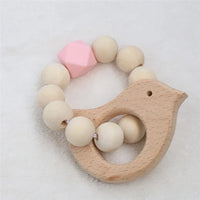 Modern Baby Silicone Wooden Nursing Bracelets Wood Teether Silicone Beads Teething Wood Rattles Toys for Baby - BIG FRENCHIES
