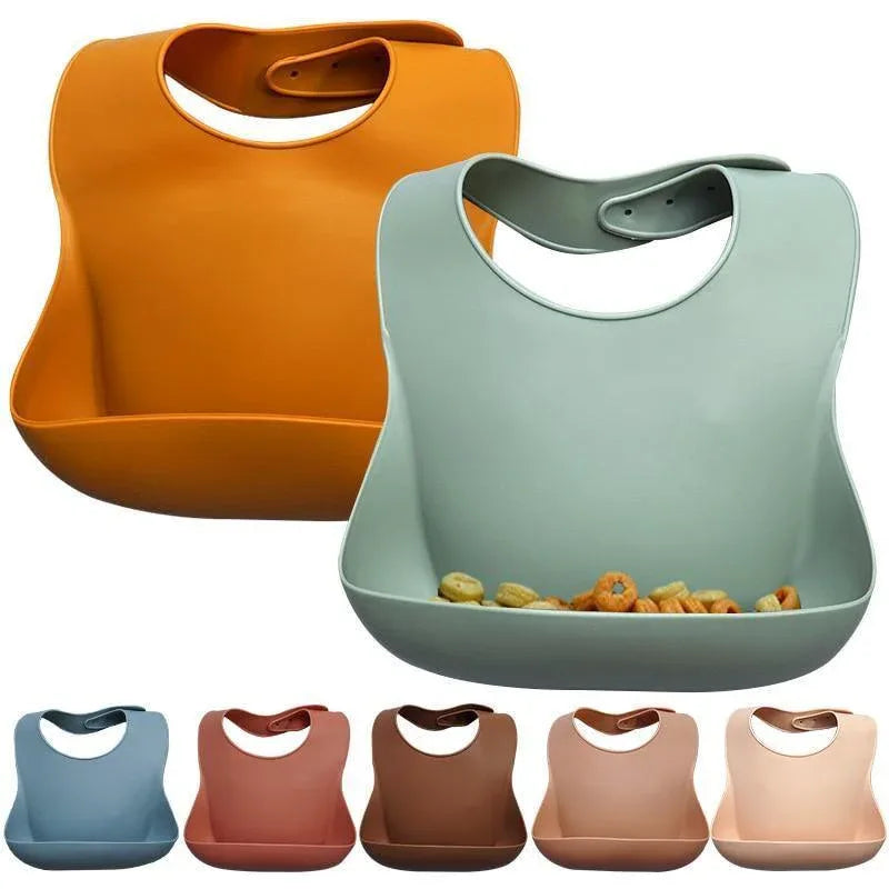 Silicon Breastplate Baby Bib Waterproof Solid Infant Bandana Bibs Newborn Feeding Burp Cloth Bib For Kids - BIG FRENCHIES