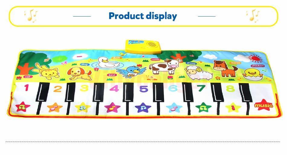 Big Musical Mat Carpet Touch Play Piano with 8 Animals Sound Music Instrument Baby Play Mat Rug Educational Toys For Kids - BIG FRENCHIES