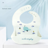 Cute Cartoon Print Baby Bibs Waterproof Soft Silicone Baby Feeding Stuff Dinosaur Pattern Bib For Kids - BIG FRENCHIES