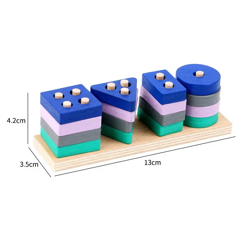 Montessori Wooden Building Blocks – Educational Color & Shape Toy - BIG FRENCHIES