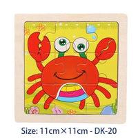 38 Style Cartoon Wooden Puzzle Children Animal/ Vehicle Toy For 2-6 Year Baby Early Educational Toys for Kids - BIG FRENCHIES
