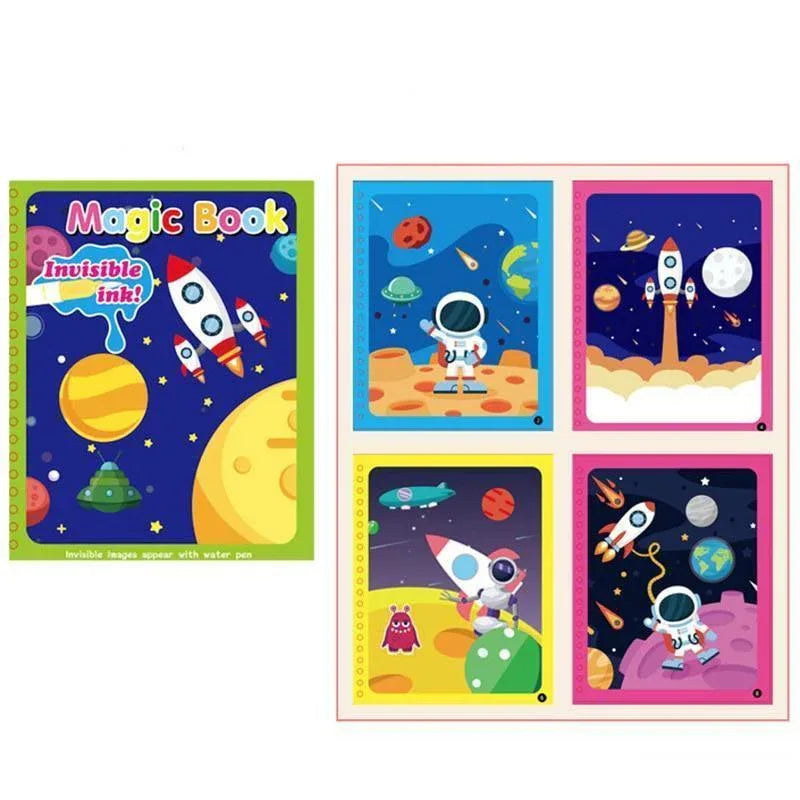 1pcs Magical Book Water Drawing Coloring Cartoons Books Doodle Pen Painting Drawing Board For Kids Toys Birthday Gift - BIG FRENCHIES