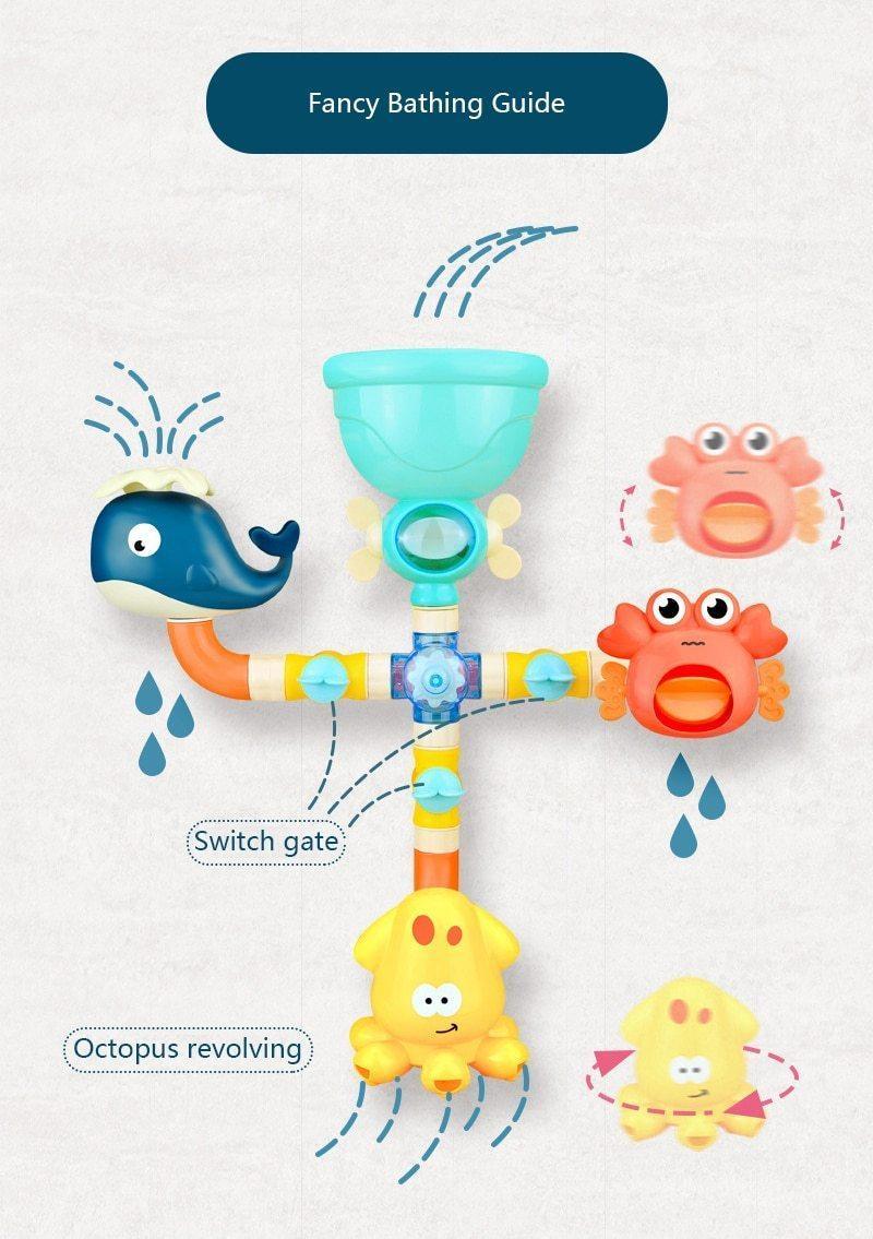 Educational Baby Bath Toys Pipeline Water Spray Shower Game Fun Bath Baby Toys For Children Excellent Gift - BIG FRENCHIES