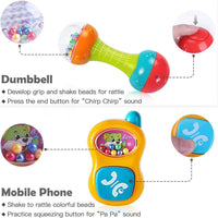 Baby Rattles Teether Shaker Grab and Spin Rattle Musical Toy Set Early Educational Toys For Baby - BIG FRENCHIES