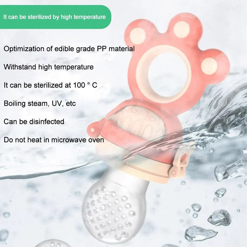 Modern Rotary Seal Non Slip Home Safe Baby Fruit Feeder Pacifier Fresh Food Bite Bag Soft Silicone Teething Toy For baby and Kids - BIG FRENCHIES
