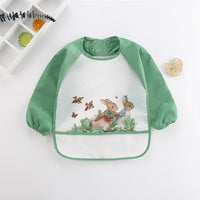 Cute Cartoon Print Baby Waterproof Long Sleeve Apron Children Feeding Smock Bib Baby Accessories - BIG FRENCHIES