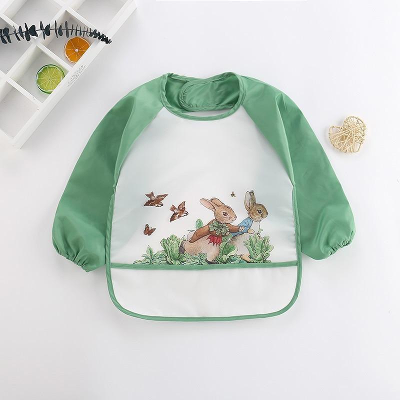 Cute Cartoon Print Baby Waterproof Long Sleeve Apron Children Feeding Smock Bib Baby Accessories - BIG FRENCHIES