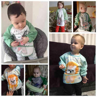Cute Cartoon Print Baby Waterproof Long Sleeve Apron Children Feeding Smock Bib Baby Accessories - BIG FRENCHIES