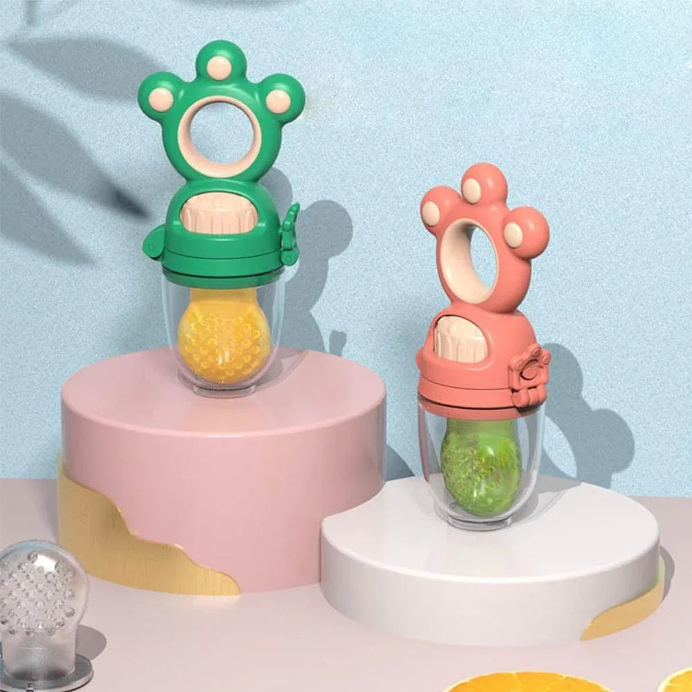Modern Rotary Seal Non Slip Home Safe Baby Fruit Feeder Pacifier Fresh Food Bite Bag Soft Silicone Teething Toy For baby and Kids - BIG FRENCHIES