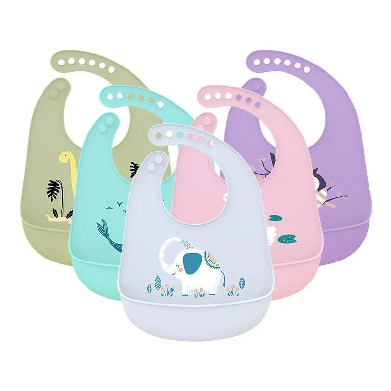 Trend NEW Baby Adjustable Picture Waterproof Saliva Dripping Soft Silicone Bibs For Girls and Boys Kids - BIG FRENCHIES