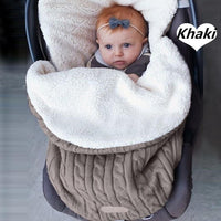Warm Baby Blanket Knitted Newborn Swaddle Wrap Soft Sleeping Bag Footmuff Cotton Envelope For Stroller Accessories For Baby - BIG FRENCHIES