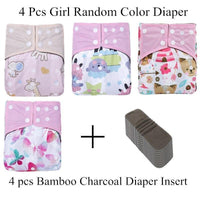 Reusable Waterproof Diaper Baby Bamboo Charcoal Diaper One Size Pocket Baby Nappies For Kids Set - BIG FRENCHIES
