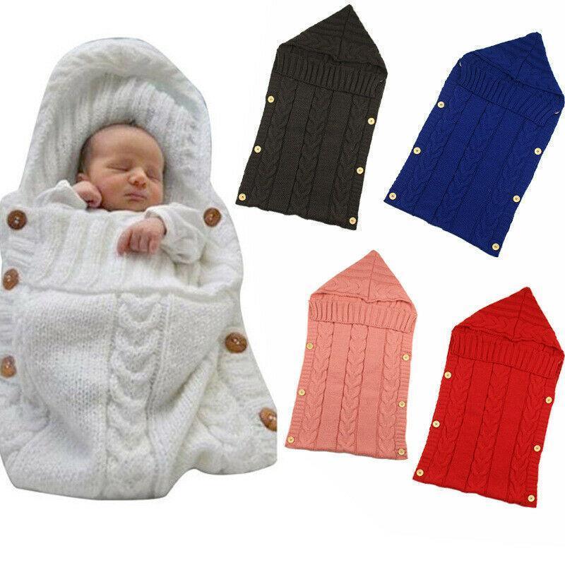 Warm Baby Blanket Knitted Newborn Swaddle Wrap Soft Footmuff Cotton Envelope For Stroller Accessories Blanket Bag - BIG FRENCHIES