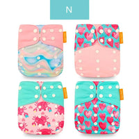 4pcs/set Washable Eco-Friendly Cloth Diaper Cover Adjustable Nappy Cloth Diapers Cloth Nappy For Baby Boys and Grils Baby - BIG FRENCHIES