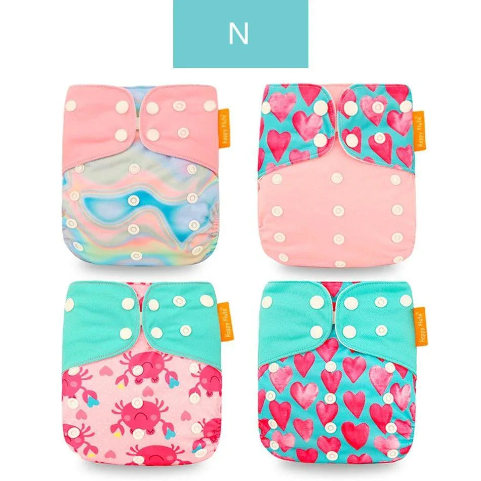4pcs/set Washable Eco-Friendly Cloth Diaper Cover Adjustable Nappy Cloth Diapers Cloth Nappy For Baby Boys and Grils Baby - BIG FRENCHIES