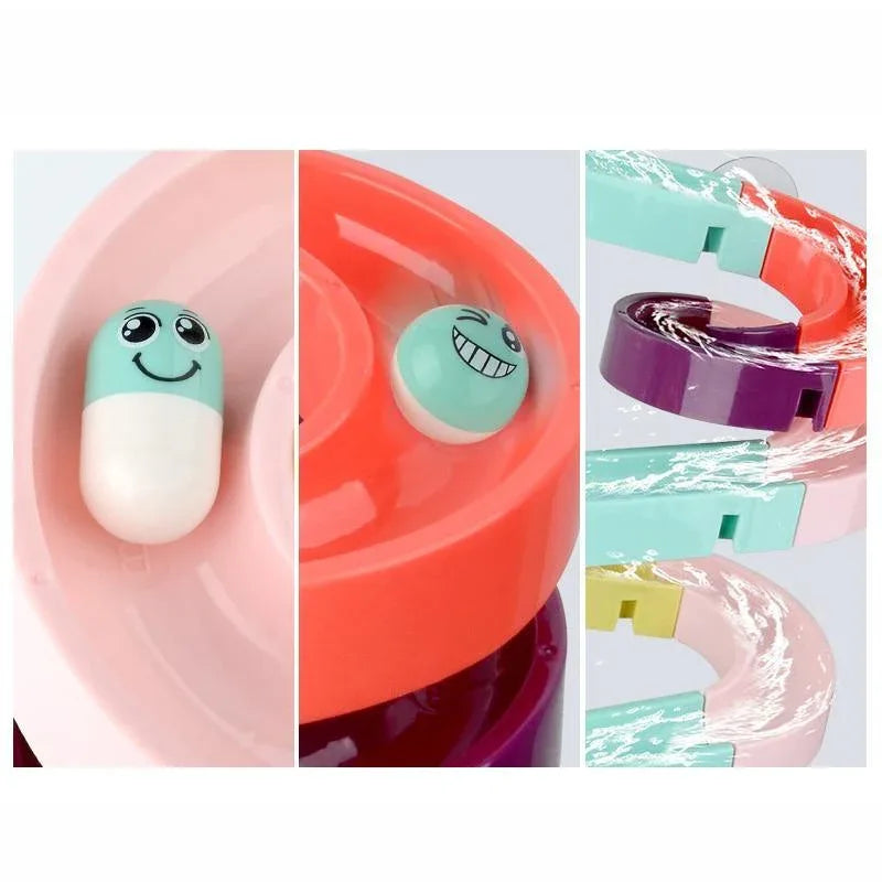 Baby Bath Toys Wall Suction Cup Marble Race Run Track Bathroom Bathtub Kids Play Water Games Toy Set for Children - BIG FRENCHIES