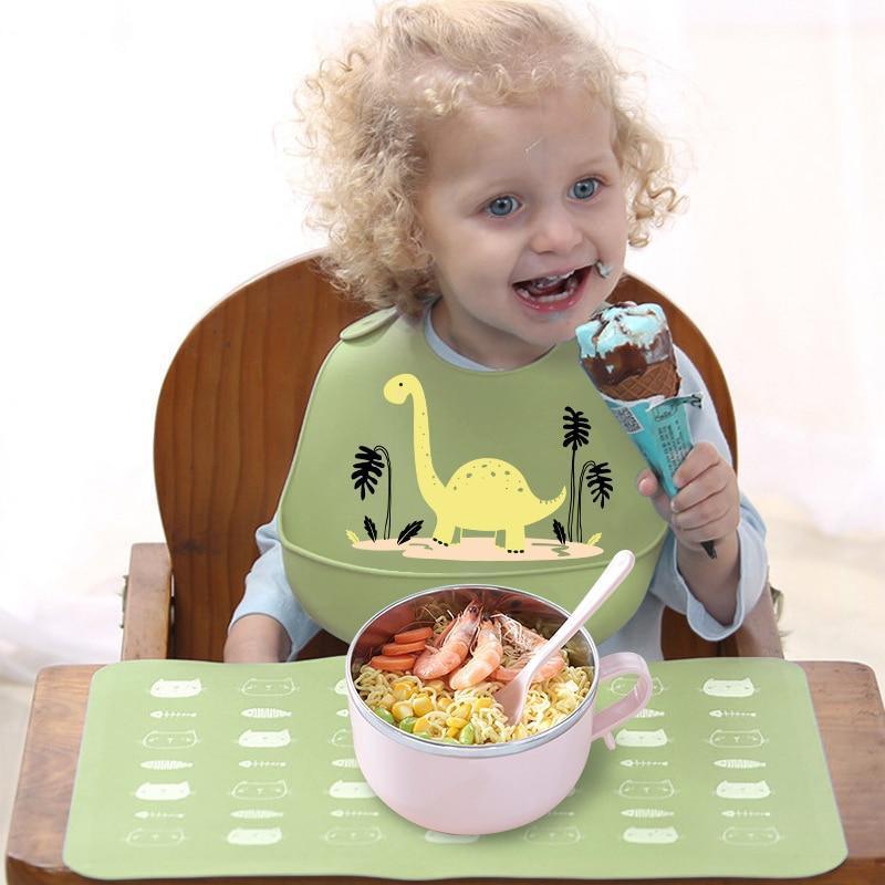 Trend NEW Baby Adjustable Picture Waterproof Saliva Dripping Soft Silicone Bibs For Girls and Boys Kids - BIG FRENCHIES