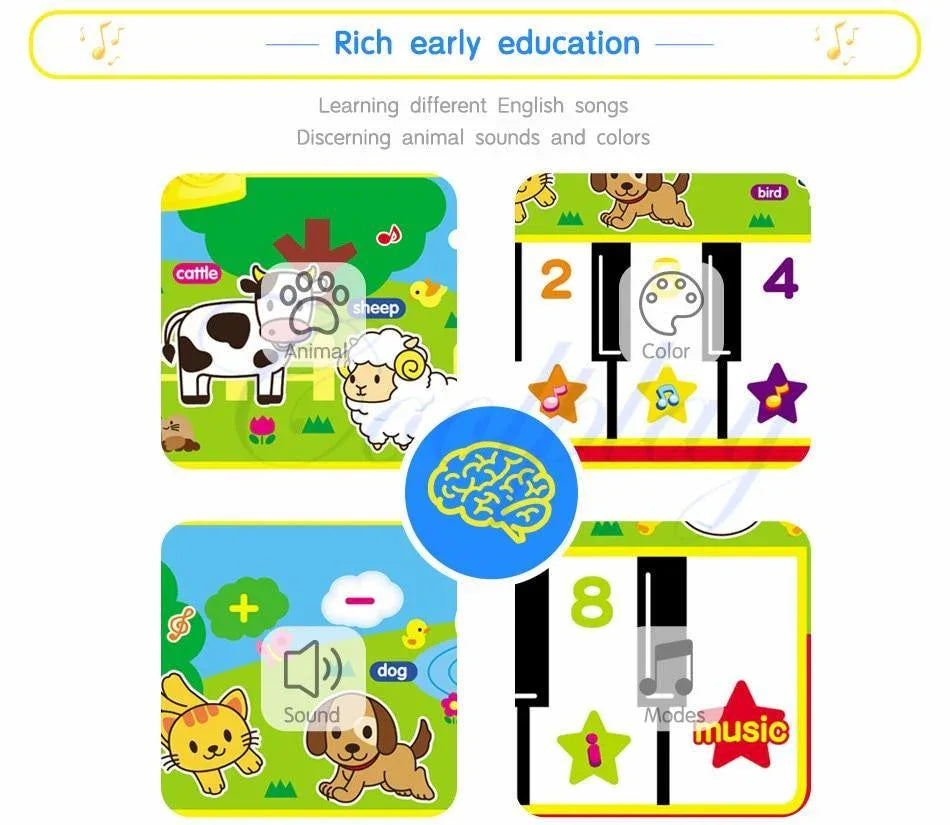 Musical Mat With Animal Voice Baby Piano Playing Carpet Music Game Instrument Toys Early Educational Toys For Kids - BIG FRENCHIES