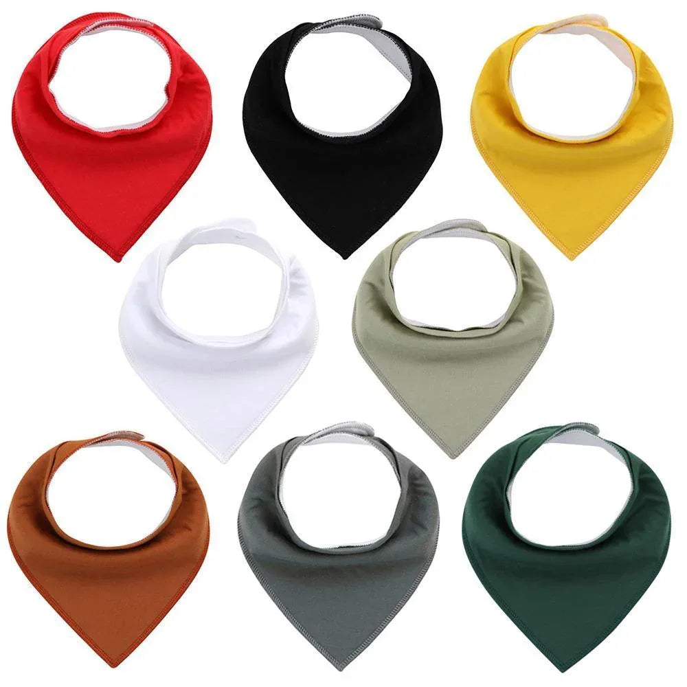 8PCS/SET Pack Baby Bandana Organic Absorbent Soft Cotton Drool Bibsfor Teething And Feeding Bib For Baby and Kids Feeding - BIG FRENCHIES