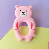 4pcs Bear Silicone Teether Baby Teething Toys Chewable Cartoon Animal Shape Baby Products Nursing Gift - BIG FRENCHIES