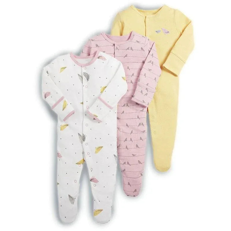 3Pcs Baby unisex Rompers Long Sleeve Sleep suit Cartoon Jumpsuit Baby Pajamas Stes For Kids Between 0-12Months - BIG FRENCHIES