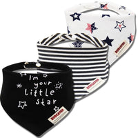 3PCS Comfortable Waterproof Organic Cotton Baby Burp Cloth Bandanna Scarf Bibs For Newborn Baby Boy And Girl - BIG FRENCHIES