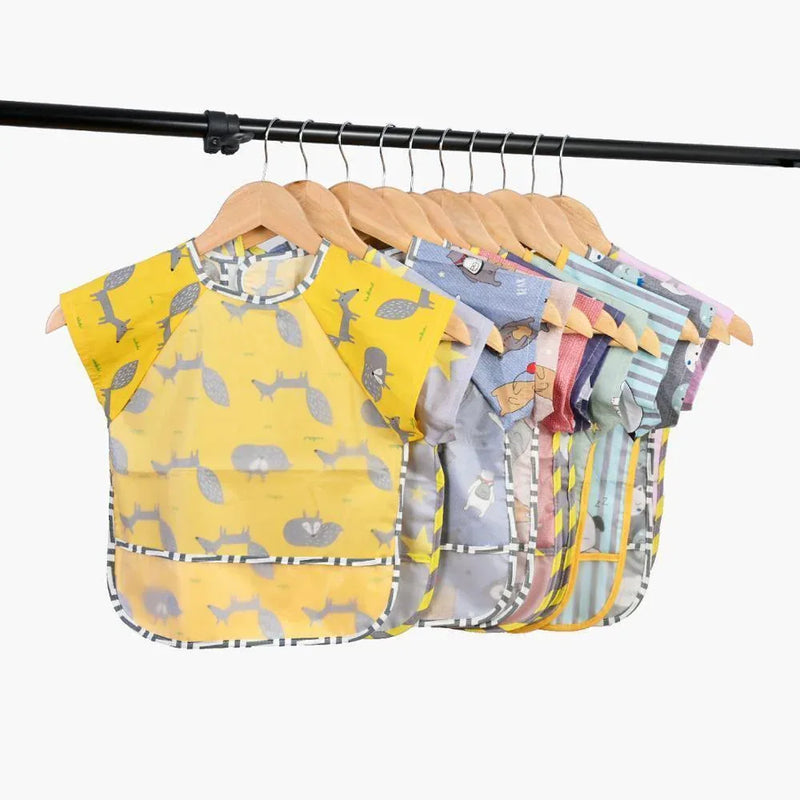 Baby Bibs Cotton Cartoon Children Accessories Short Sleeve Eco Friendly Waterproof Washable Clothing Bib for Kids - BIG FRENCHIES