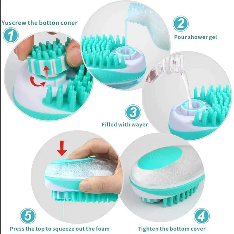 2-in-1 Pet Bath Brush – Soft Silicone Dog Cat Grooming & Massage Comb - BIG FRENCHIES