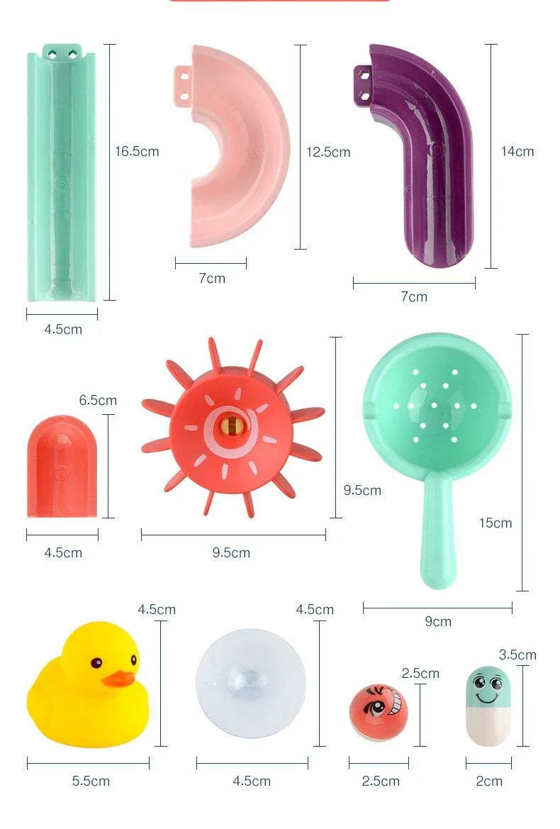 Bath Toys Suction Cup Marble Race Orbits Track Kids Bathroom Bathtub Play Water Toy Shower Games For Kids - BIG FRENCHIES