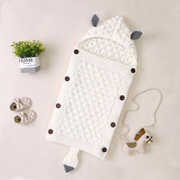Stevvex Knitted Newborn Baby Blanket Baby Sleeping Bags Stroller Bedding Warm Swaddle Wrap - BIG FRENCHIES