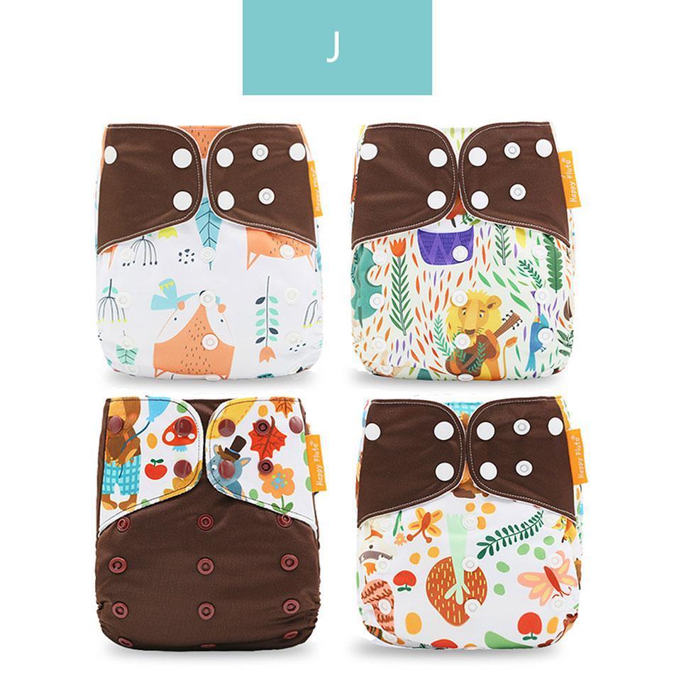 4pcs/set Washable Eco-Friendly Cloth Diaper Cover Adjustable Nappy Cloth Diapers Cloth Nappy For Baby Boys and Grils Baby - BIG FRENCHIES
