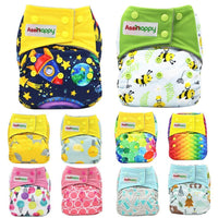 Colorful Modern Baby Cloth Diaper Bamboo Charcoal Nappy All-in-one Diapers sewn 3 Layers Micro fleece Insert Inside Reusable Diaper For Baby and Kids For Unlimited Use - BIG FRENCHIES