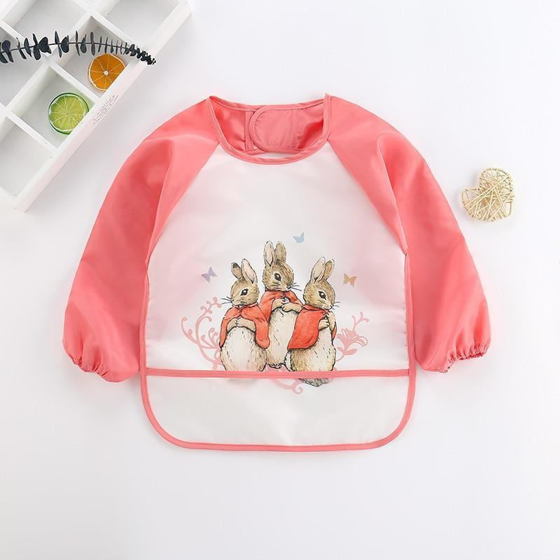 Cute Cartoon Print Baby Waterproof Long Sleeve Apron Children Feeding Smock Bib Baby Accessories - BIG FRENCHIES