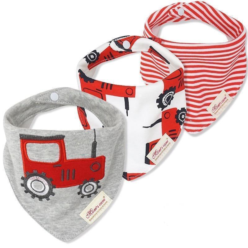 Moder 3PCS Baby Bibs Bandanna Lot Cotton Multi-style Triangle Cartoon For Infant Boys And Girls - BIG FRENCHIES
