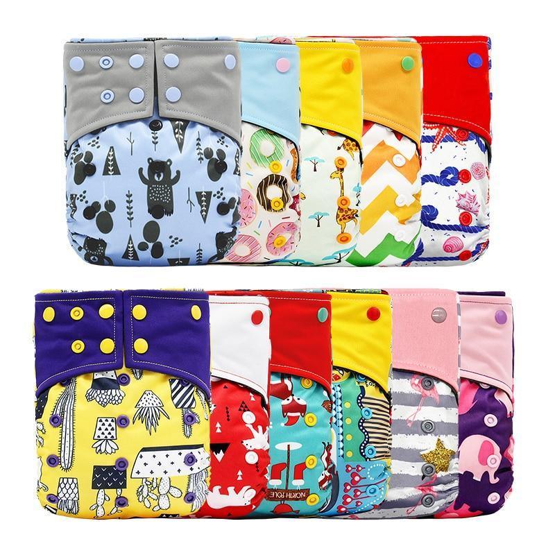 Baby Cloth Diaper Reusable Adjustable Pocket Nappy Cover Fit All Diaper Reusable Nappies Cotton In Modern Trend Printed Design For Unlimited Uses - BIG FRENCHIES