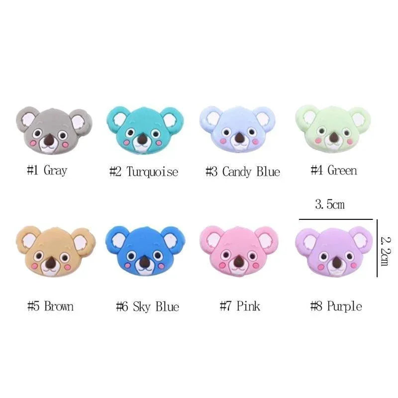 5PCS/SET Silicone Animal Beads BPA Free Baby Teething Beads Toy For Pacifier Clips New Born Silicone Rodent Tiny Rod Baby Teether For Baby Kids - BIG FRENCHIES