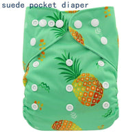 Newborn Cloth Diaper Sewed in Charcoal Bamboo Insert and Suede Pocket Diapers Waterproof Baby Nappies Design for Baby - BIG FRENCHIES