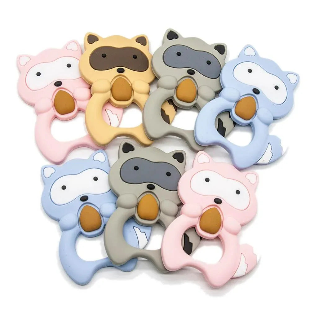 Silicone Raccoon Animal Cartoon Teether Food Grade Chewable Teething Toddle Safe For Baby And Perfect Gift For Babies - BIG FRENCHIES