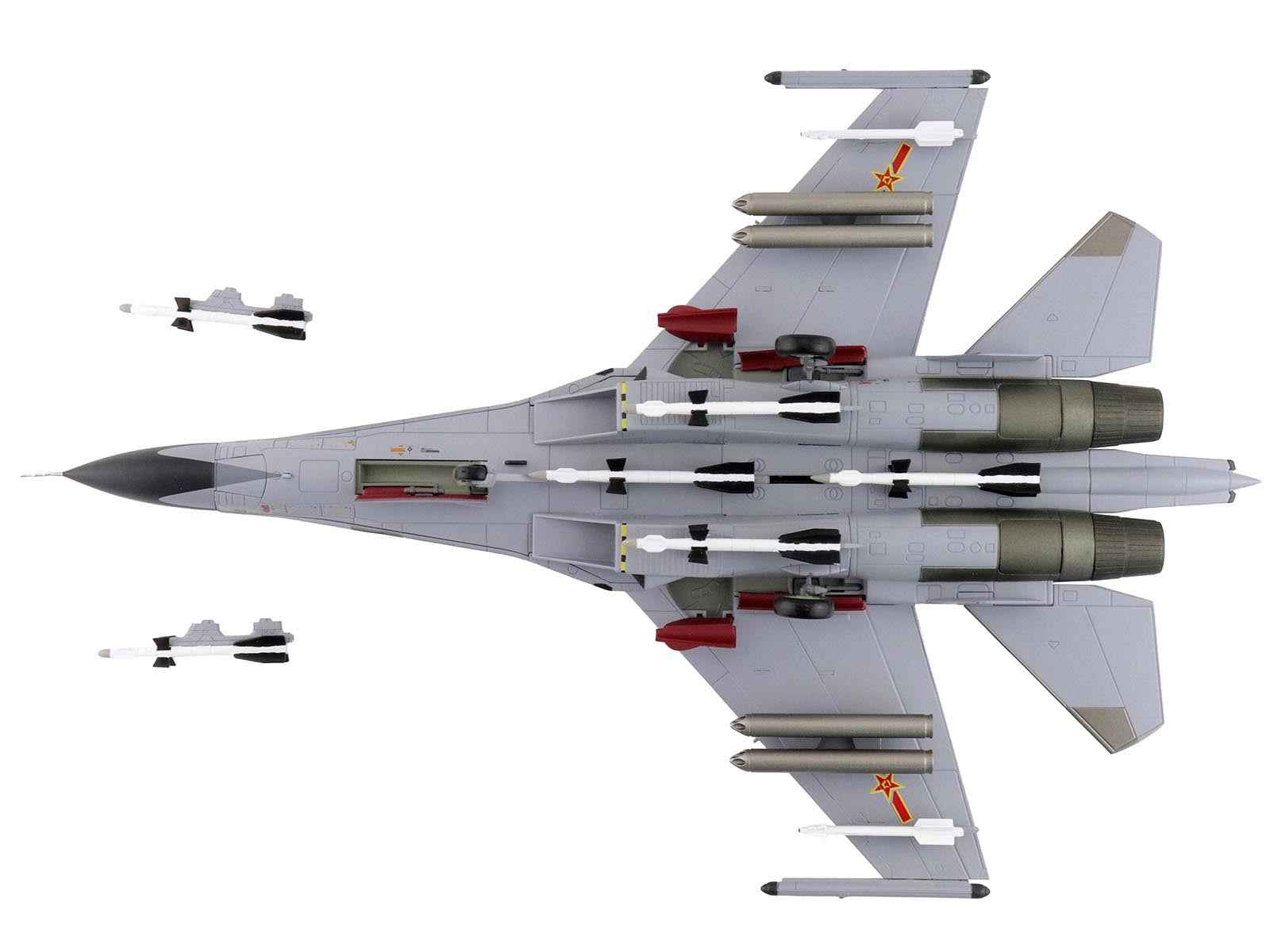Shenyang J-11A Fighter Aircraft "40547 Golden Helmet" (2014) People's Liberation Army Air Force with 1/8 Scale Golden Helmet "Air Power Series" 1/72 Diecast Model by Hobby Master