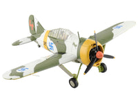 Brewster F2A Model 239 "Buffalo" Fighter Aircraft "BW364 LeLv 24 flown by Warrant Officer Ilmari Juutilainen" (1942) Finnish Air Force "Air Power Series" 1/48 Diecast Model by Hobby Master